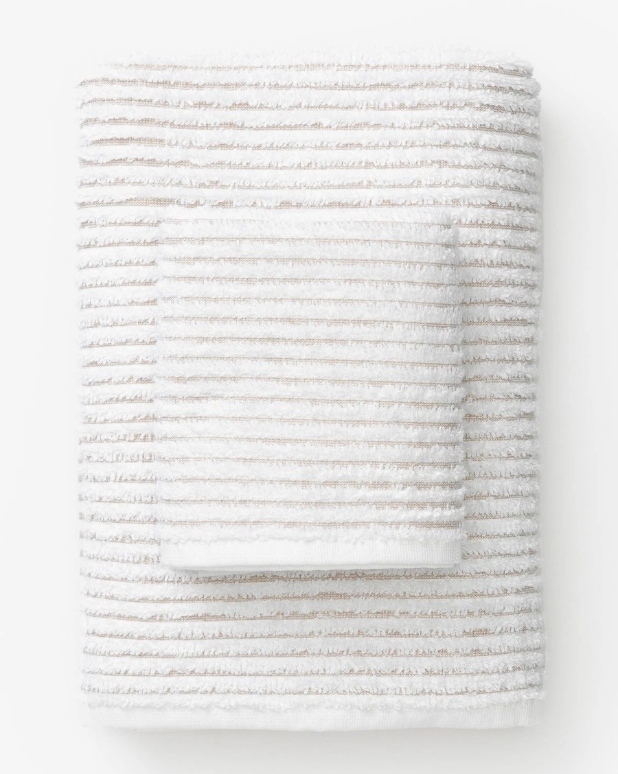 * Taupe Striped Bath Collection Towels