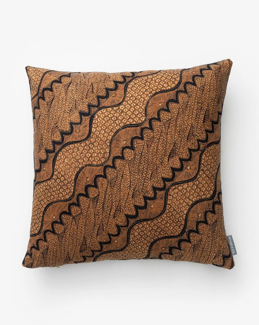 * Vintage Brown Diagonal Pattern Pillow Cover No. 1 Patterned Pillows