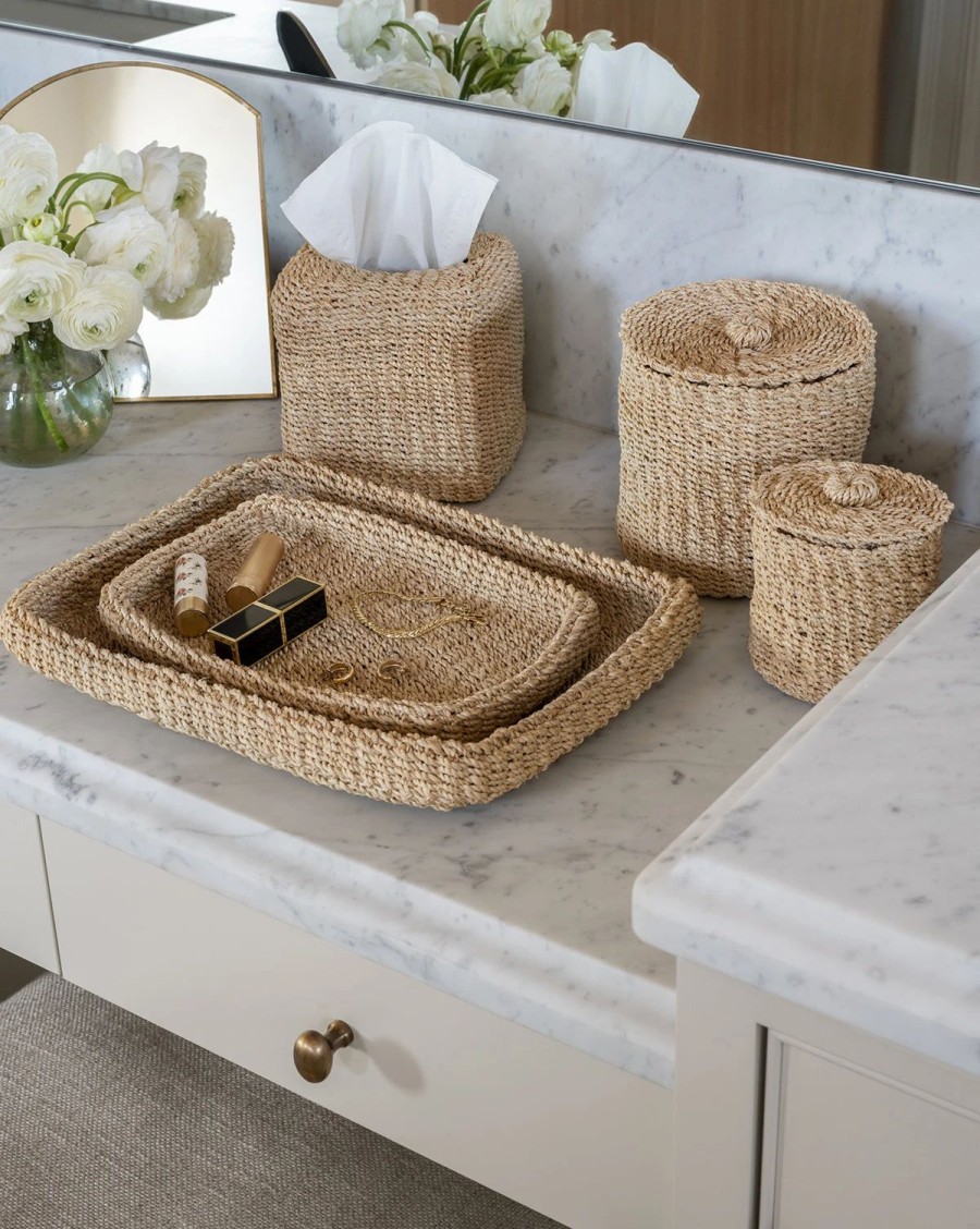 * Woven Tissue Box Bath Accessories