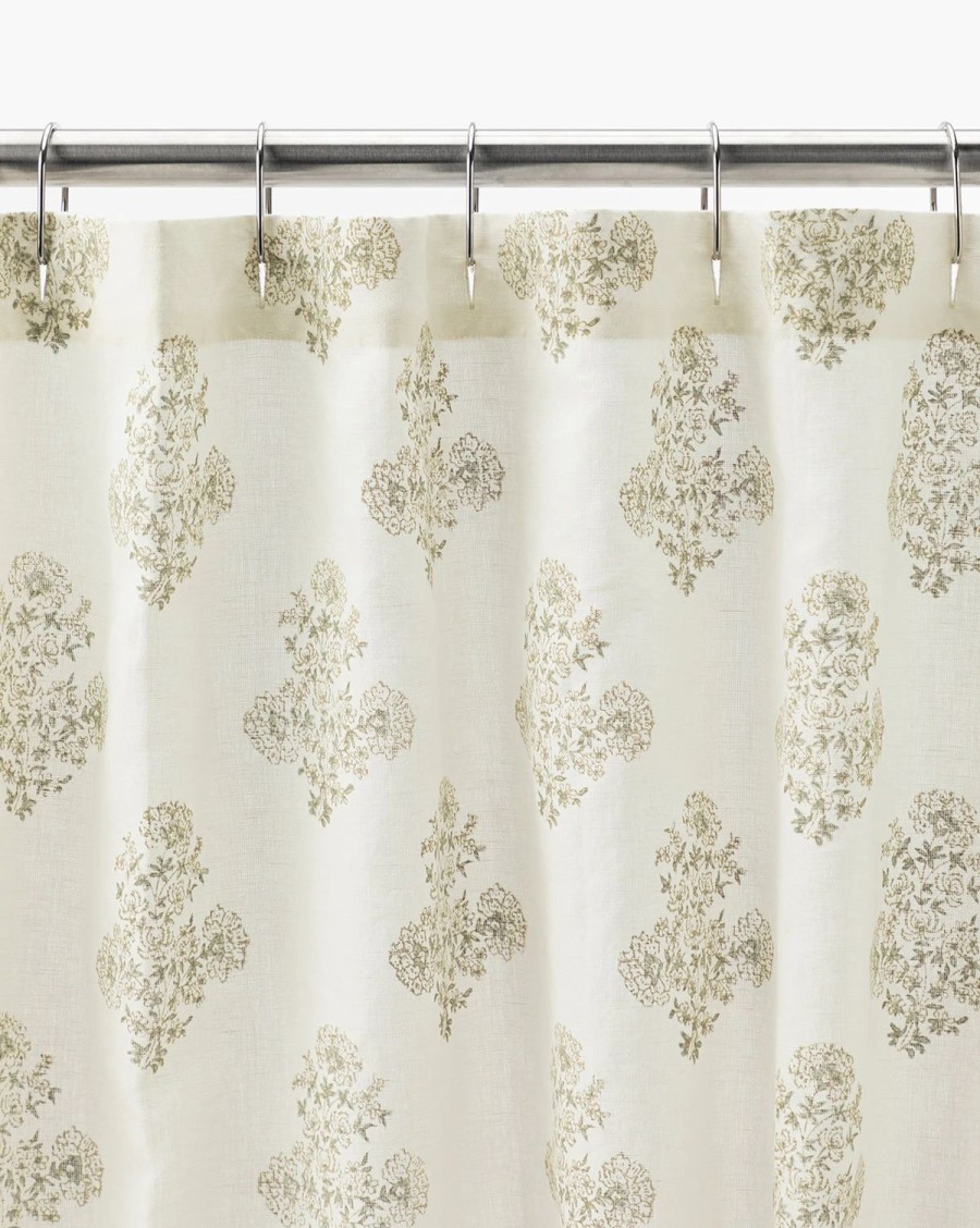 * Block Print Shower Curtain Shower Curtains & Bath Mats