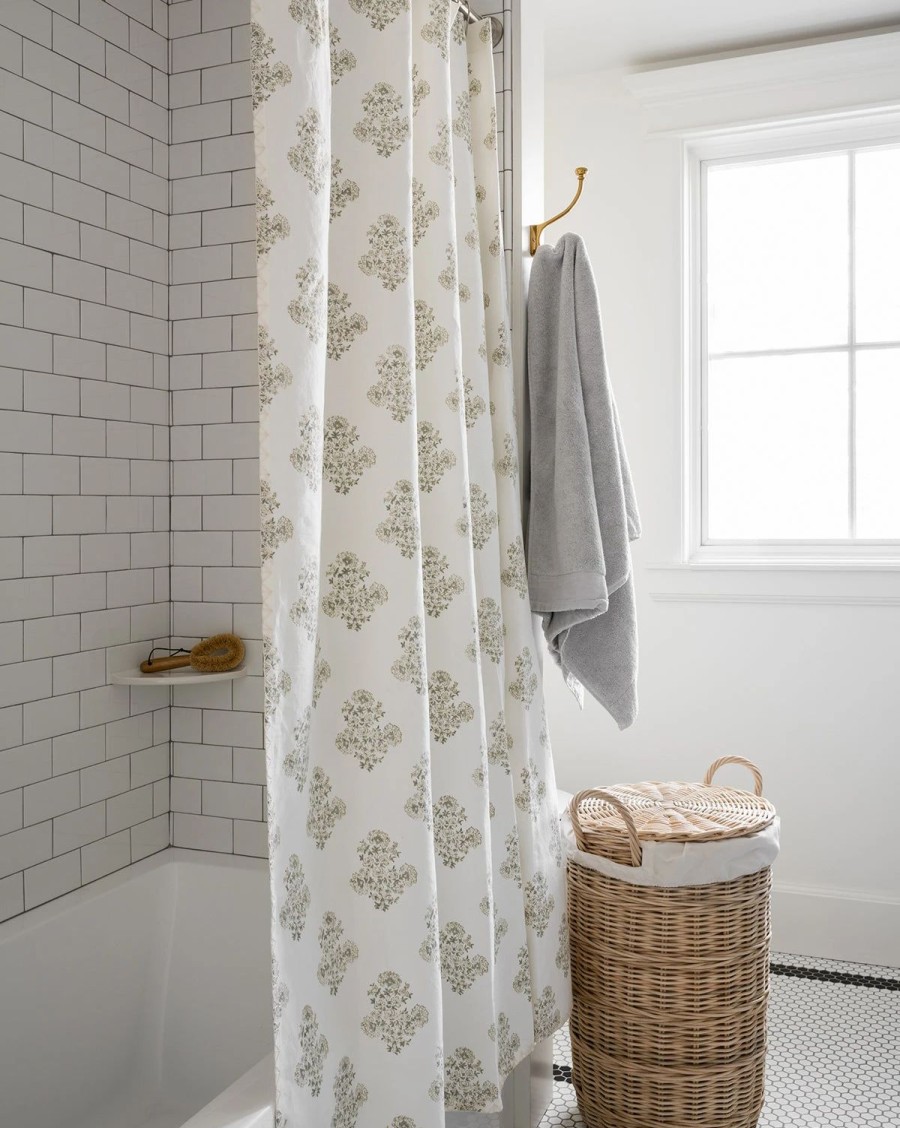 * Block Print Shower Curtain Shower Curtains & Bath Mats