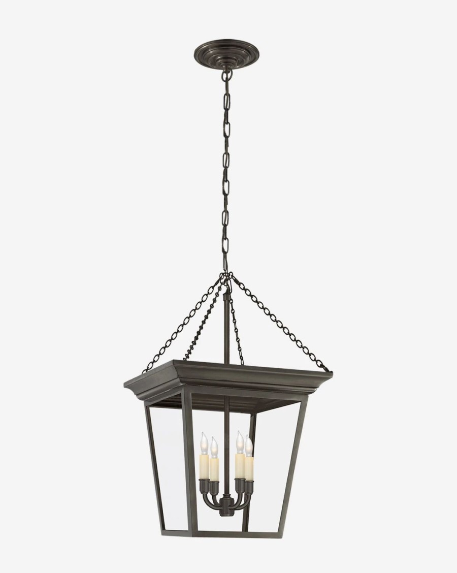 * Cornice Small Hanging Lantern Blackened Rust Pendants