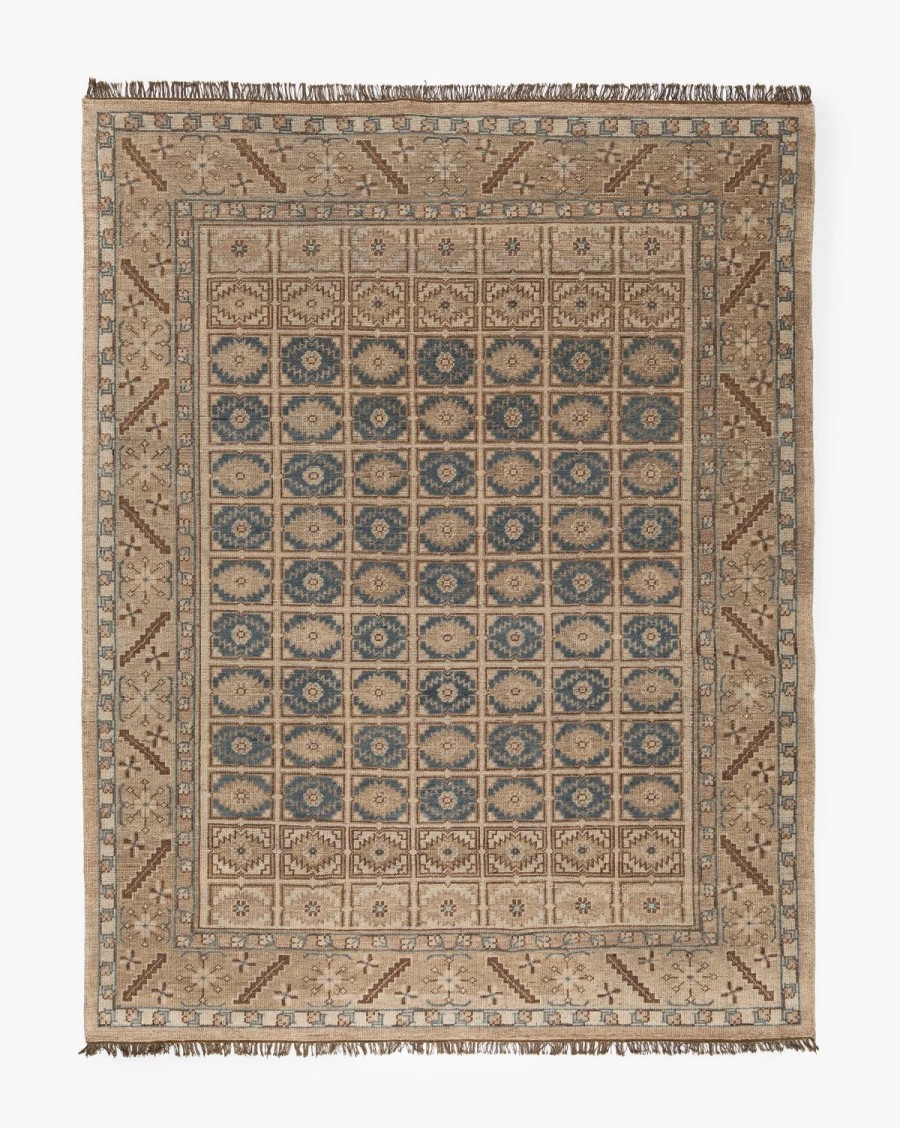 * Nunez Hand-Knotted Wool Rug Patterned Pillows