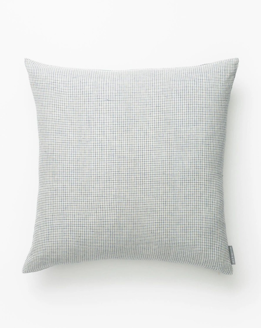 * Luther Pillow Cover White & Blue Patterned Pillows