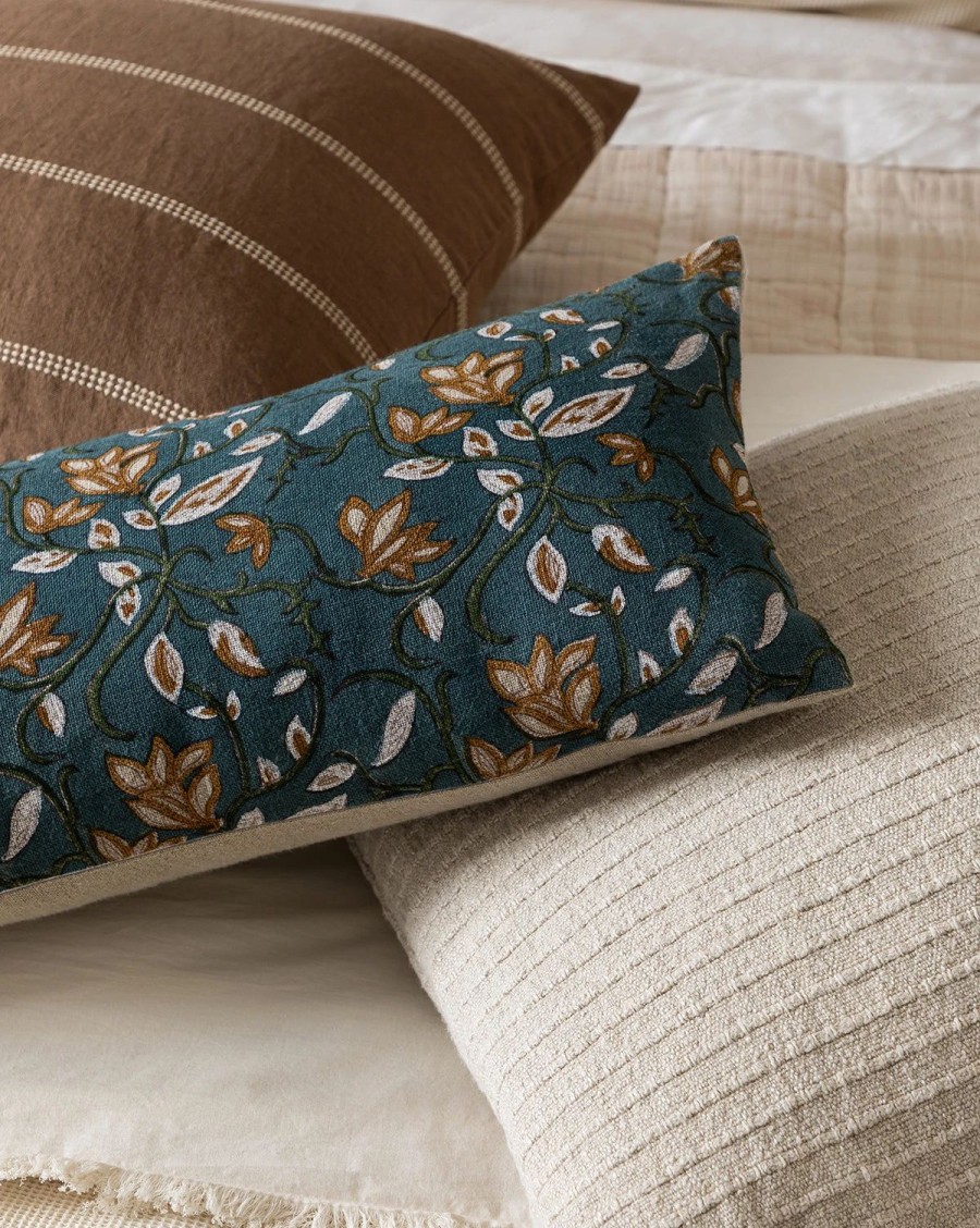 * Teal Lotus Floral Pillow Cover Mcgee & Co. X Filling Spaces