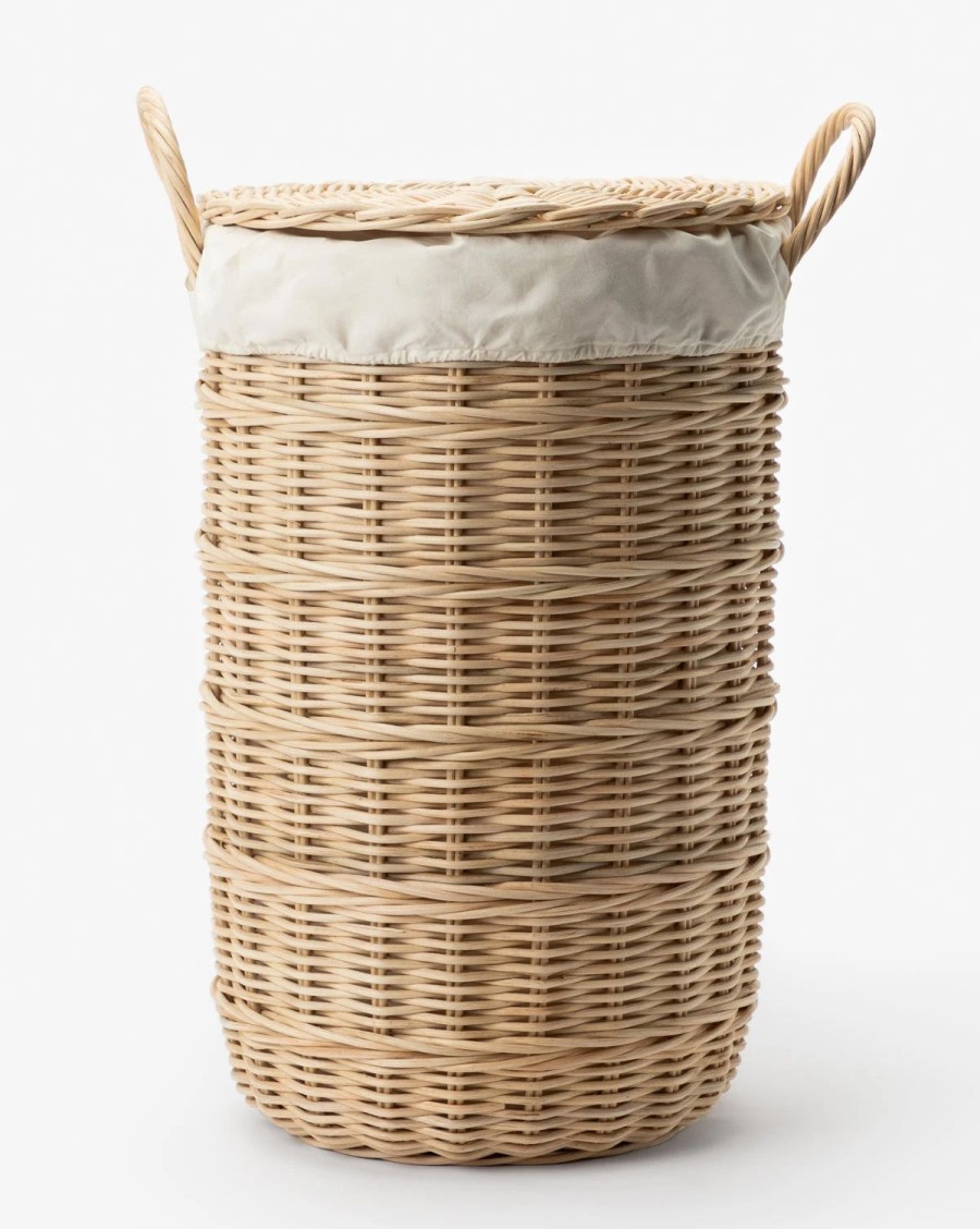 * Rattan Lidded Laundry Bin Laundry