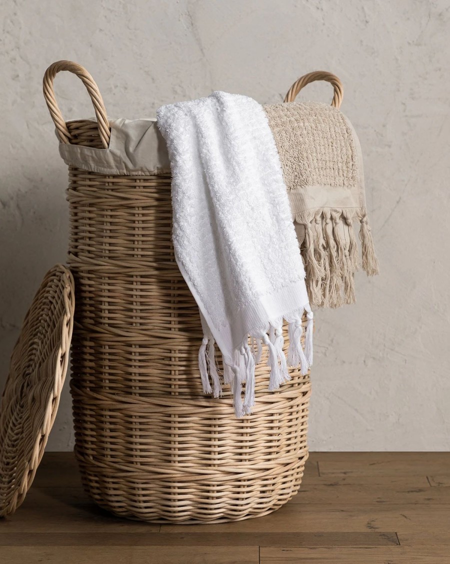 * Rattan Lidded Laundry Bin Laundry