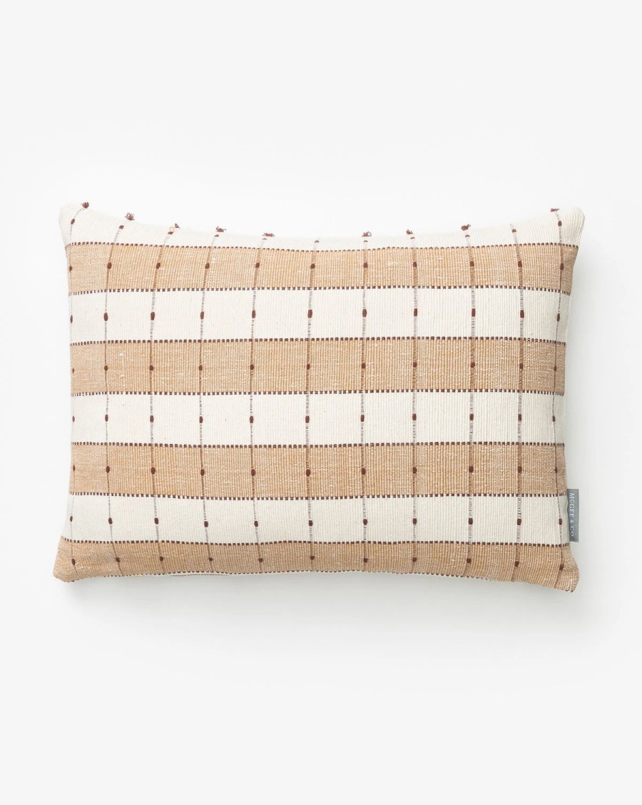 * Vintage Tan Check Pillow Cover No. 6 Patterned Pillows